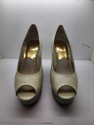 Tacones de cuña Michael Kors a rayas blanco y negro - talla 10 M Foto 1 de 4