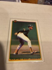 #457 Rickey Henderson 1990 Bowman MLB Baseball Base Card Oakland Athletics A's