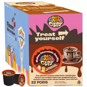 Crazy Cups Caffeinated Hot Chocolate, Molten Chocolate Souffle Pods for Keurig K - Picture 1 of 12