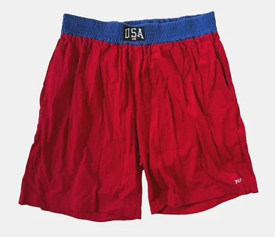 Pantalones Cortos De Colección Años 90 Polo Deportivo Ralph Lauren Rojo Azul EE. UU. Sueltos Algodón XL Lo Life Foto 1 de 4
