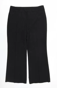 Debenhams Womens Black Polyester Trousers Size 14 L30 in Regular Zip - Picture 1 of 10