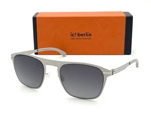 IC BERLIN HERZBERGE GRID Chrome / Light Gray 54mm Sunglasses - Picture 1 of 4