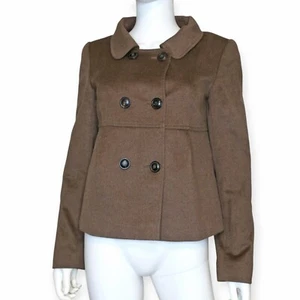 ESCADA Vintage Brown Angora-Camel Wool Double-Breasted Blazer Career Jacket 38 - Picture 1 of 6