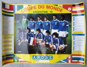 -- ANDRÉ. ÉQUIPE DE FRANCE. AFFICHE CALENDRIER COUPE DU MONDE DE FOOTBALL 1978. - Imagen 1 de 4