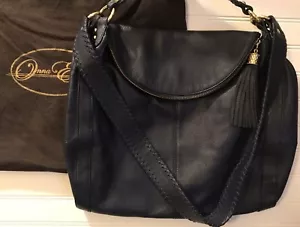 Bolso de Mano Onna Ehrlich Estilo Hobo Cuero Guijarro Azul Nunca Usado - Imagen 1 de 8