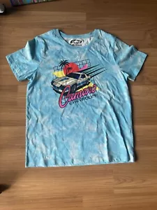 Vintage CHEVROLET Car Blue Tye-dye Small T-Shirt - Picture 1 of 3