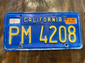 Vtg California CA Blue Yellow Automobile Car License Plate PM 4208 Commercial? - Picture 1 of 2