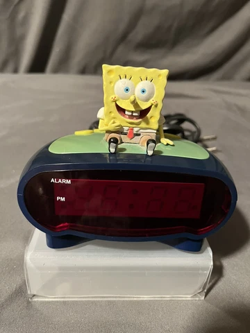 Vintage Viacom SpongeBob SquarePants Digital Alarm Clock 2004 BC-SBC200 Works Cover