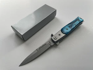 Cuchillo de Bolsillo SE-438BL Ojo de Serpiente Asistido Abierto Punta de Lanza Daga 7" - Imagen 1 de 3