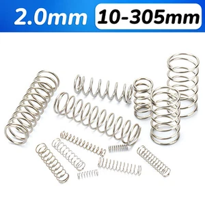 2.0mm Wire Compression Spring 10-25mm Diameter & 10-305mm Length Pressure Small - Picture 1 of 5