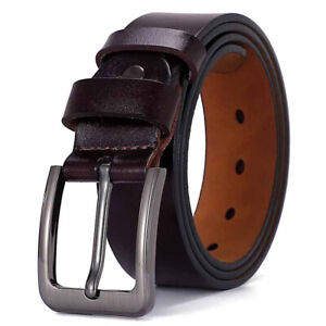 Vintage Men's Belt Cowhide Genuine Leather Belt Jeans Belt Fashion Male Strap