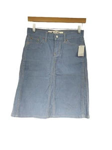 Gap Y2K Blue Corded Denim Skirt Blue Womens Size 0 NWT - Foto 1 di 8