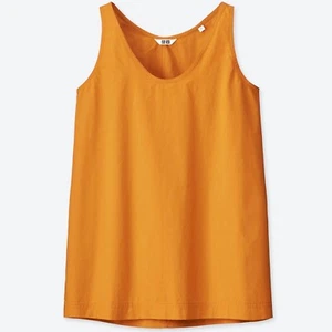 UNQILO U Cotton Tank Sleeveless Top in Ochre Yellow Size Medium M - Picture 1 of 2