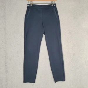 Tom Tailor Pants Women 34 Navy Stretch Elastic Waist Tapered Leg Trouser Classic - Picture 1 of 15