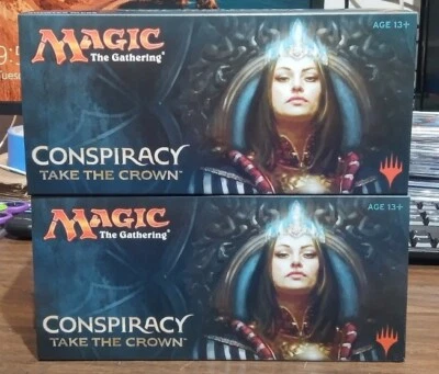 Lote De 2 Magic The Gathering Booster Pack Caja Mágica Sin Paquetes Vacío Conspiración Take The Crown Foto 1 de 3