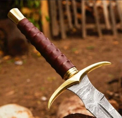 Espada vikinga de acero Damasco forjada a mano personalizada, la mejor calidad, espada lista para la batalla Foto 1 de 4