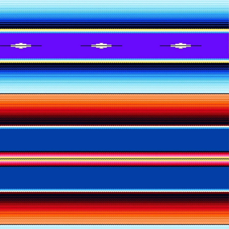 Tela Sombrero Mexicano Serape Fiesta Rayas Algodón ELIZABETH 1/4 yarda 545-RYL Foto 1 de 1