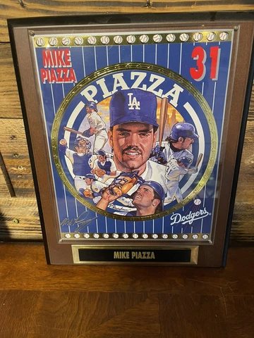 Vintage Mike Piazza LA Dodgers MLB Baseball Plaque Superstar Sports Impressions Cover
