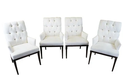 4 обеденных стеганых кресла Ethan Allen Dayton English Regency с бриллиантами - Изображение 1 из 4