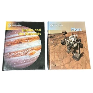 Two Explore the Solar System Kid Science Books, Jupiter & the Asteroids, Mars HC - Picture 1 of 24