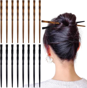 Addlotlot 16 PCS Retro Wooden Hair Sticks Bamboo Shape Hair Chopsticks, Vinta... - Picture 1 of 12
