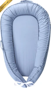 Baby Lounger Soft Breathable Cotton Newborn Portable Washable Infant Bed - Picture 1 of 12