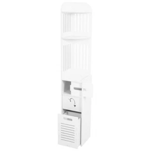 Multi-Layers Storage Cabinet Bathroom Cabinet Side Toilet Cabinet with Drawer - Picture 1 of 11