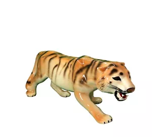 Italian Tiger Ornament Mid Century Mantel Statue Mcm 44 Cm Long - Picture 1 of 22