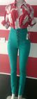 $59.99 NWT high waist corset colored STRETCH denim jeans BLUE, GREEN, ORANGE