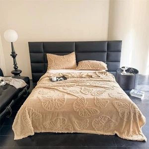 Brown Flannel Plush Blanket 150x200cm Velvet Sofa Warm Throw Rug Bedding Soft AU - Picture 1 of 12