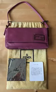 Vintage Fendi Baguette Purple FF Logo Nappa Leather Shoulder Bag Handbag - Picture 1 of 10