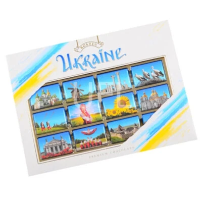 "ROSHEN" Украина сувенирный набор 160g / "ROSHEN" Сувенирный набор Украина 160g - Изображение 1 из 2
