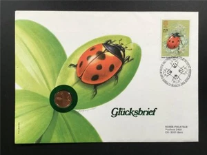 GB UK NUMISBRIEF 1985 GLÜCKS-BRIEF MARIENKÄFER u845 - Imagen 1 de 3