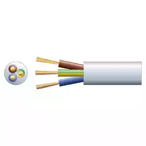 3-adrig 15AMP Netz Flexkabel Elektro Beleuchtung Kabel 1,5mm² weiß PRO METER - Bild 1 von 12