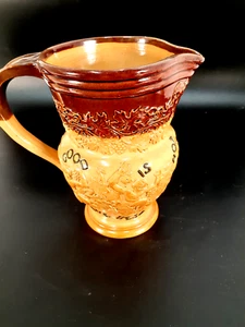 Antique Royal Doulton Lambeth Bacchus Motto Pitcher, Circa 1900, 7.5" Tall - Picture 1 of 6