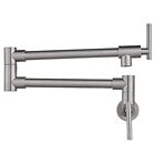 Pot Filler Folding Kitchen Faucet Brushed Nickel Double Joint Swing Arm Sink ...