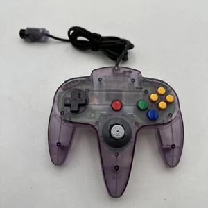 Nintendo 64 N64 Official OEM Clear Atomic Purple Controller Good Stick Tested - Picture 1 of 24