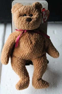 Retired Ty Beanie Babies CURLY The Bear 1993 Ear Tag/ 1996 Birthdate Plush - Bild 1 von 4