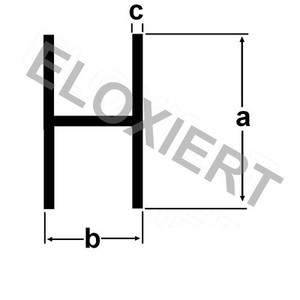 Alu H-Profil ELOXIERT 1 Meter E6/EV1 Aluprofil Aluminiumprofil div. Varianten