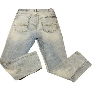 Pantalones de mezclilla 7 For All Mankind para hombre 34x28 azules ajustados elásticos pierna recta - Imagen 1 de 11