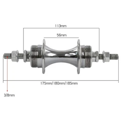 Feste Fahrrad Hinterradnabe mit 36 Löchern und 16T Single Speed Schwungrad silb - Bild 1 von 4