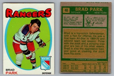 BRAD PARK  1971-72 Topps Vintage  #40   New York Rangers   (cb3 — 第 1/4 张图片