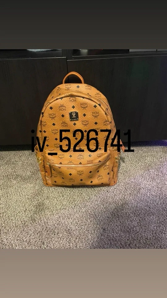 MCM Stark Visetos Men's Backpack Cognac Brown Large Capacity New - Image 1 of 1