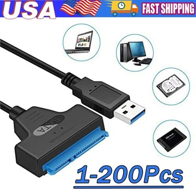 USB 2.0 to 2.5" SATA III Hard Drive Adapter Cable/UASP to USB2.0 Converter Lot - Image 1 of 4