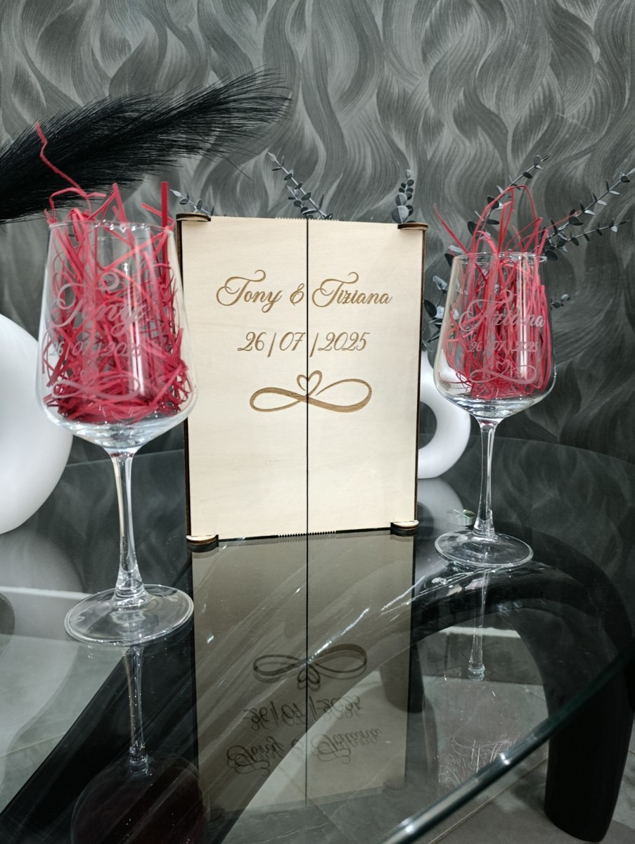 Calice Vino Personalizzato 40 Anni - Vetro Inciso Con Nome, Regalo Compleanno Per Lui/Lei - Foto 2