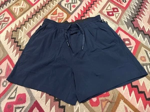 Lululemon Mens Navy Stretch Ripstop Elastic Drawstring Waist Bowline Shorts 4” M - Picture 1 of 6