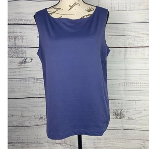 Chicos 2 ärmelloses Top Damen L Mikrofaser U-Boot Ausschnitt Tank Stretch blau - Bild 1 von 10