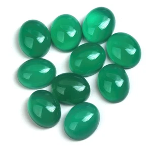 Piedras preciosas sueltas de ónix verde natural cabujón trasero plano ovalado para hacer todas las joyas - Imagen 1 de 13