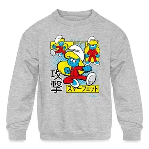 The Smurfs Japanese Action Smurfette - Dynamic Poses Design Kids' Crewneck - Picture 1 of 10