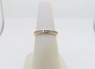 14k Diamond Ring Natural Wedding Band Anniversary Ring Gold Womens Size 6.2 R534 - Image 1 of 4
